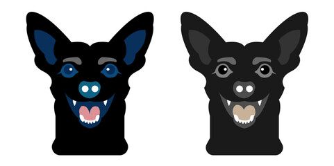 Dog Peeking Face Clipart Peeking Dog icon logo Vector illustration in black and white