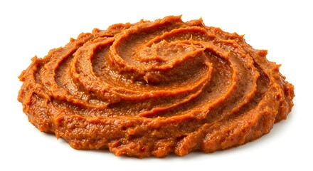 Thai red curry paste isolated on white background Thai r