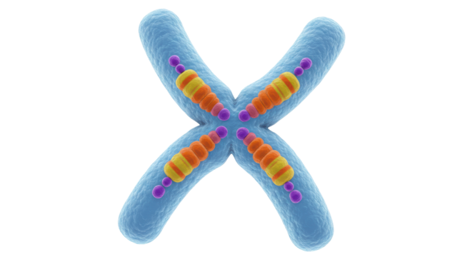 Isolated Chromosome with Telomeres - Powered by Adobe
