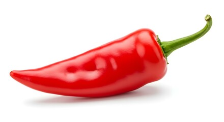 Red bird s eye chilli pepper isolated Spicy ingredient photo