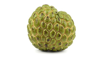 Obraz premium Sugar apple fruit with spots on white background Srikaya tropical fruit photo