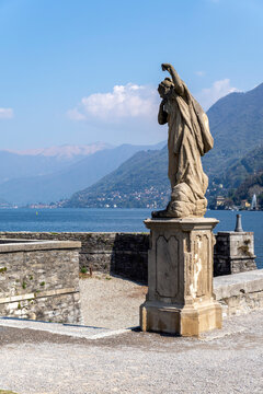 View of the lake Como from the garden of Villa Olmo
