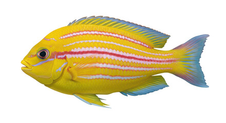 Isolated Colorful Striped Fish