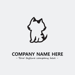 Cat illustration black and white for logo company vector image