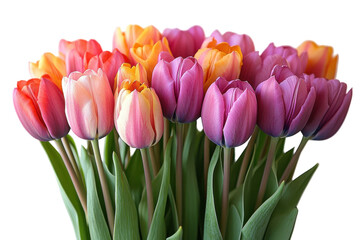 Bright tulip bouquet in various colors celebrating springtime beauty and freshness