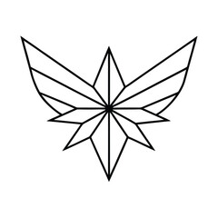 Obraz premium Shiny silver vector flower illustration, abstract black star shape symbol