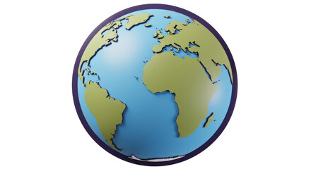 Isolated Cartoon Earth Globe