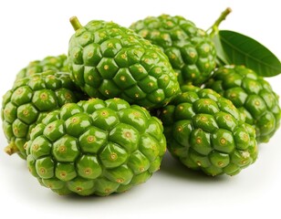 Fototapeta premium Noni fruit on white background. superfood.