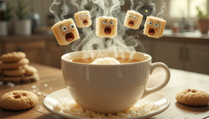 cup of coffee and cookies