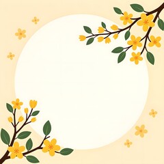 Fresh floral round border