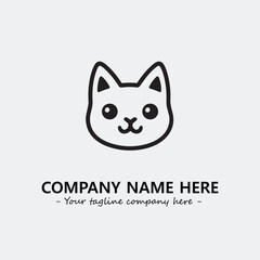 Cat illustration black and white for logo company vector image