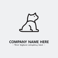 Cat illustration black and white for logo company vector image