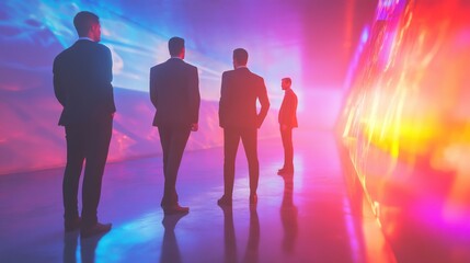 Group of business partner looking for the future. Concept of corporate and startup