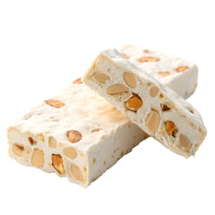 Piece of nougat isolated on transparent background