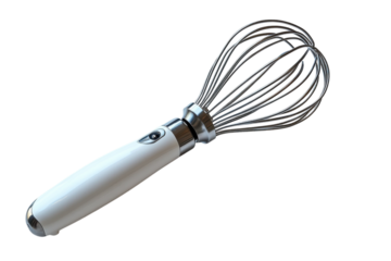 Whisk with stainless steel wires and comfortable handle for baking and cooking tasks