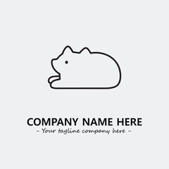 Cat illustration black and white for logo company vector image