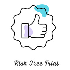 Risk-Free Trial Icon. Try Pet Food with No Risk, Commitment-Free Sample, Full Satisfaction Guarantee