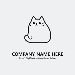 Cat illustration black and white for logo company vector image