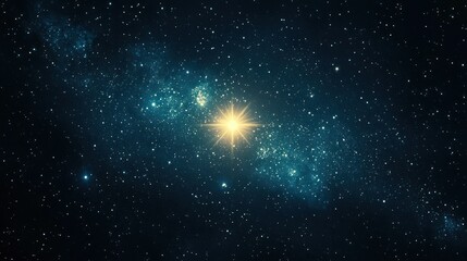 Fototapeta premium Bright star cosmic nebula night sky hope