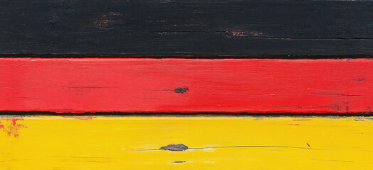 German flag painted on wooden planks in vibrant colors