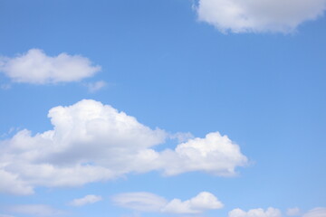 Fototapeta premium White cumulus clouds in the blue sky 
