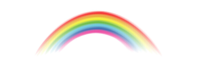 Rainbow, realistic rainbow spectrum on transparent background, vector png.	