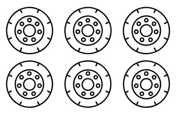 clutch plate line art illustration in vector format