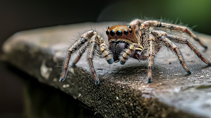 Spider action on urban surface nature photography close-up perspective macro environment captured moment