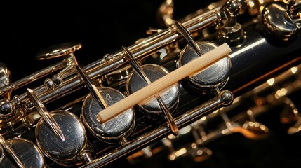 Obraz premium Saxophone head joint closeup