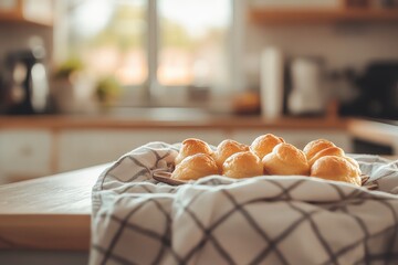 Freshly baked pastries on a kitchen counter.