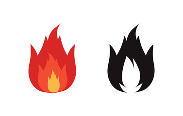 fire color icon red hot. Shape art design.