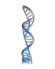 Abstract Light Blue DNA Double Helix 3D Rendering, PNG