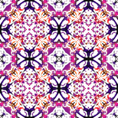 Hand painted digital watercolor seamless pattern