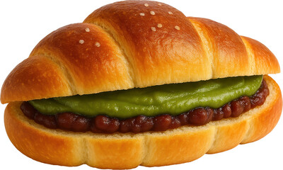 Freshly baked Shio Pan bread with green pepper filling