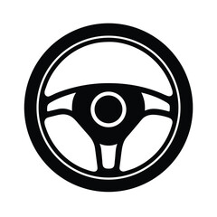Car Steering Wheel Silhouette Vector Icons for Logo