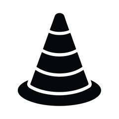 Outline Silhouette Road Traffic Cone Silhouette Vector