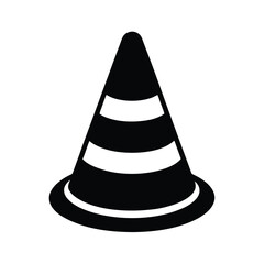 Outline Road Traffic Cone Silhouette Vector Icon Clipart