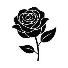 Rose Flower Vector Art Illustration Clipart Simple