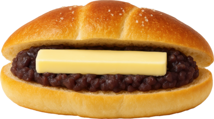 Savory Japanese inspired Shio Pan bread with salted butter filling and red bean paste