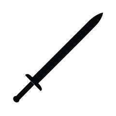 Simple Sword Vector Silhouette Illustration Art