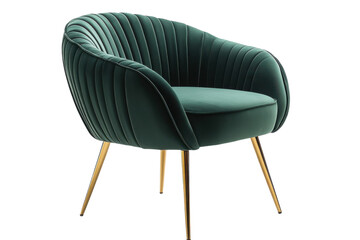 Stylish green chair with gold legs designed for modern living spaces