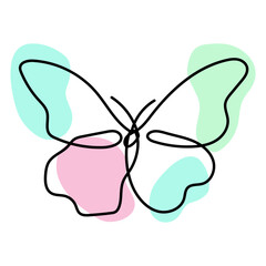 Butterfly Continous Line Drawing
