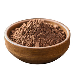 Cocoa powder in a wooden bowl ready for baking or beverage preparation