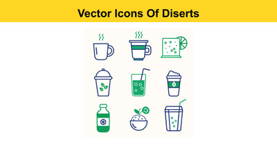 Drink thin line icons collection isolated on white background. Editable stroke Vector.