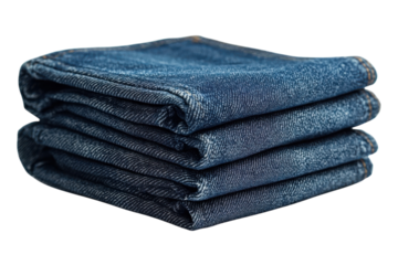 Denim jeans neatly folded on a flat surface ready for display or storage