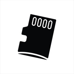 Micro SD Card Silhouette Black white icon