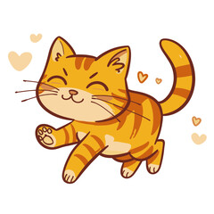 Cute ginger orange cat simple illustration vector svg cartoon.