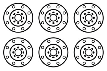 brake drum line art for automotive sketch designs