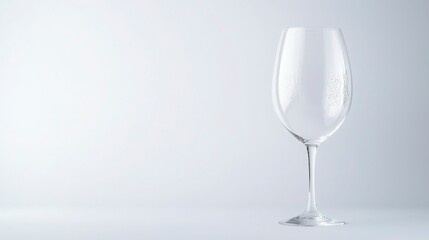 Obraz premium Empty Wine Glass with Etched Design on White Background