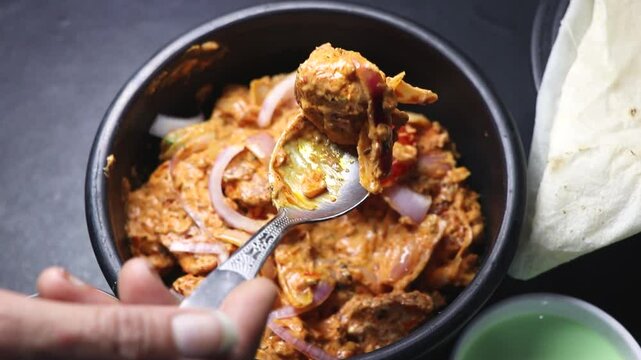 Soya chaap is a popular vegetarian dish in India, made from soya chunks, flour, and spices.